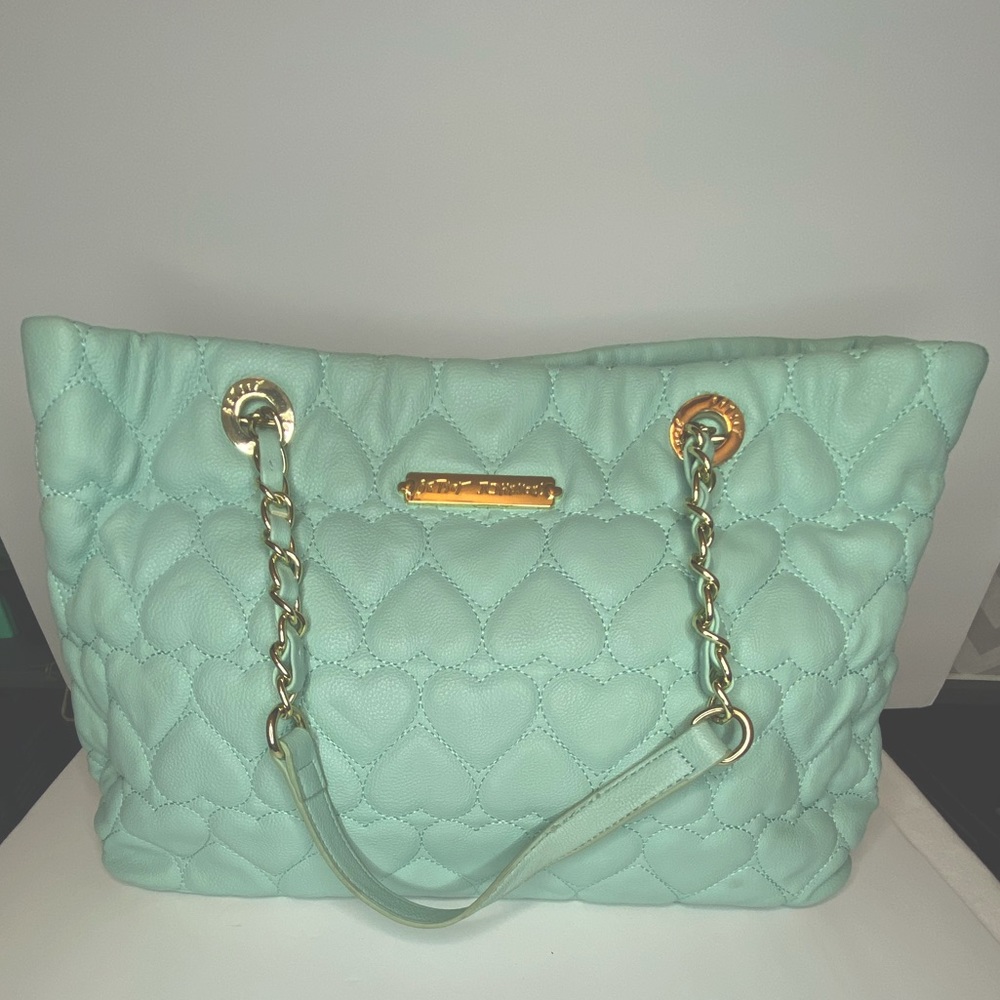 Betsey Johnson Aqua/Turquoise Quilted Handbag